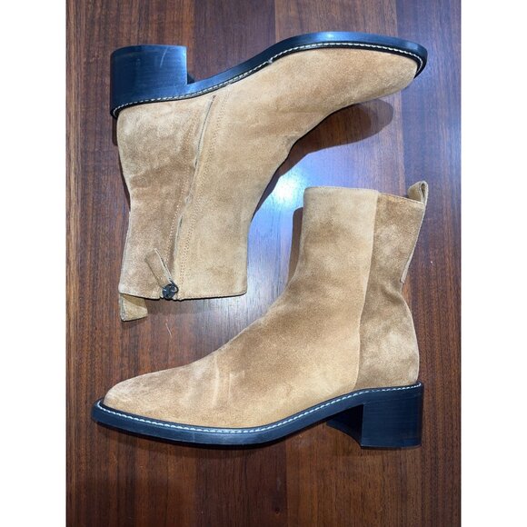 Everlane The City Boot in Toasted Almond Suede 8 New Womens Booties - Picture 5 of 13